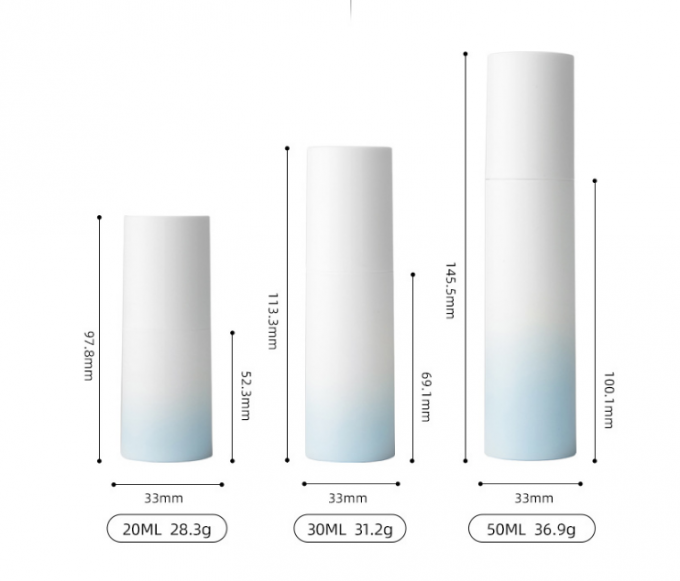 A loção mal ventilada geada pulveriza o inclinação cosmético plástico 50g 3.3*14.5cm dos recipientes 4