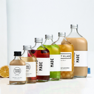 OEM PB Free Flat Crystal Glass Bottles 500ml For Vodka Beverage Juice