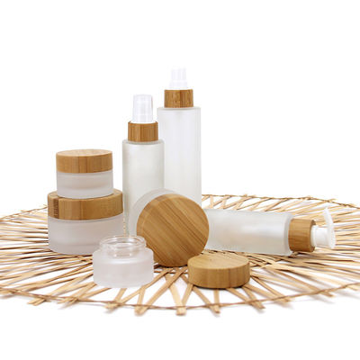Good price Frasco de bambu de empacotamento cosmético de bambu do cosmético do creme da tampa dos recipientes cosméticos de vidro on-line