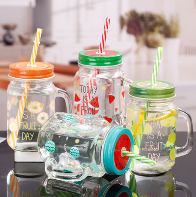 Good price 16Oz garrafa larga Crackproof de Mason Jars Pint Straw Glass da boca de 8 onças on-line