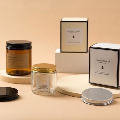 Good price Espaço livre cosmético de vidro Amber Straight Side Glass Jar dos recipientes 4oz 8oz 16oz com tampa on-line